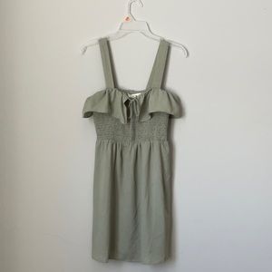 Green smocked dress